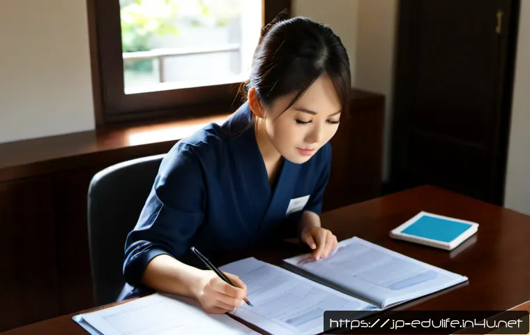 평생교육사와 자격증 시험 최신 경향 - Photorealistic modern Japanese adult learner preparing for a lifelong learning educator certificatio...